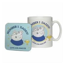 Personalised Peppa Pig Number 1 Daddy Mug & Coaster